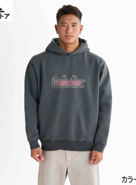 日本线上Quicksilver连帽卫衣前胸大印花外套抓绒保暖冬季宽松衣