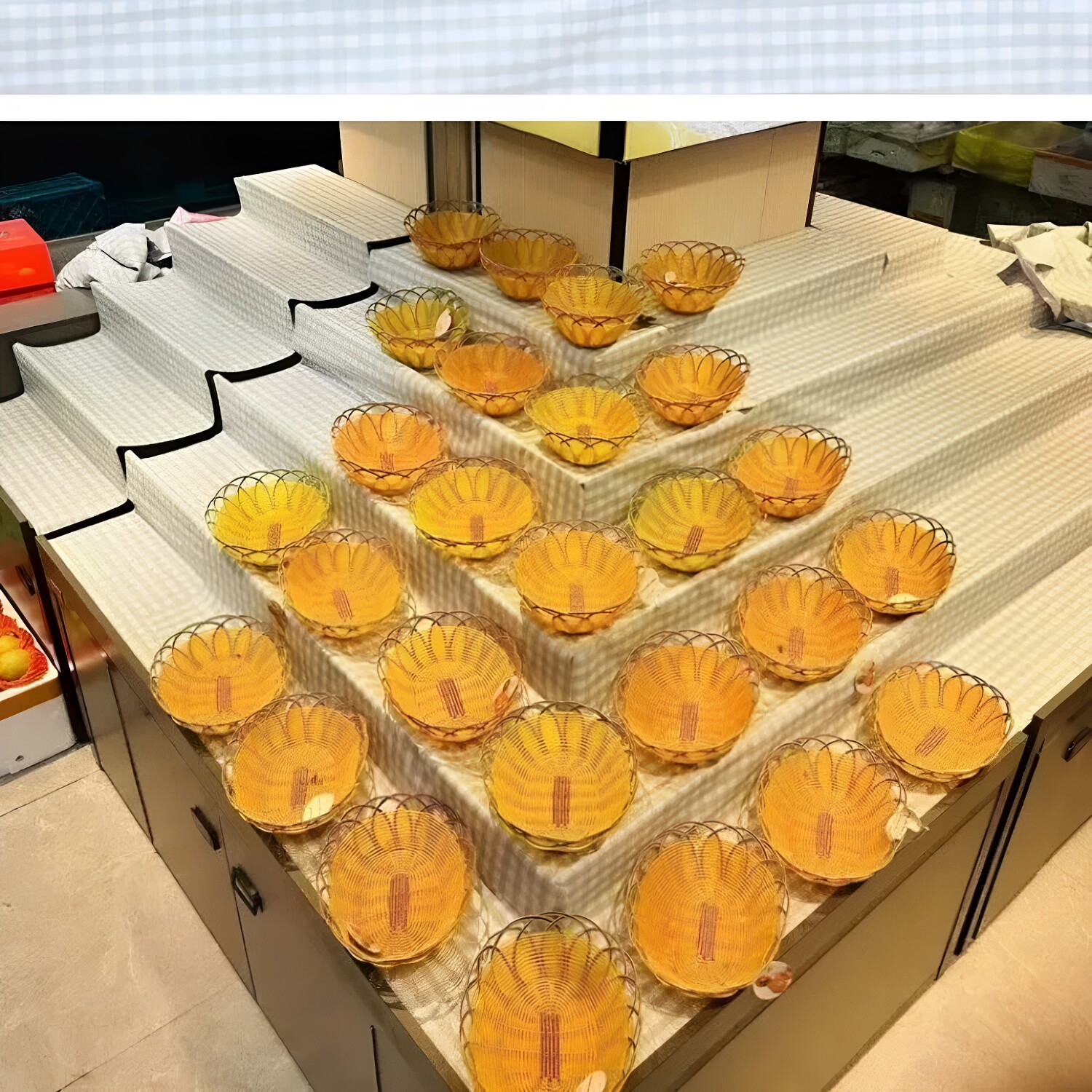 清新格纹超市水果陈列防滑垫生鲜果蔬垫货架垫子防水可擦裁剪垫布