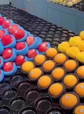 超市加厚水果店陈列垫板分格托盘散装苹果防滑铺垫展示黑色底托盘