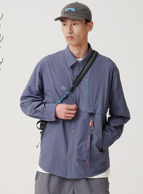 BUTTBILL BETA 24SS 防水透气暗纹网格长袖衬衫户外衬衣IDEAL拉链