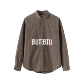 衬衫 BUTTBILL 25AW青果领长袖 日系通勤简约棉锦混纺休闲衬衣外套