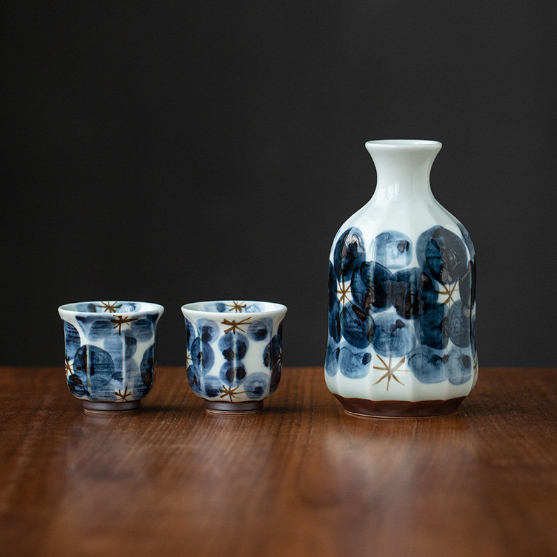 日本进口一诚陶瓷酒具套装家用酒壶酒杯日式清酒壶波佐见烧小酒杯