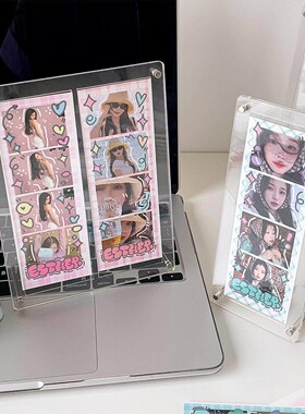 ins韩系透明人生四格桌面摆台学生宿舍亚克力大头贴展示相框立牌