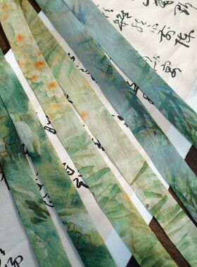 立减5元中式复古长条细窄丝巾