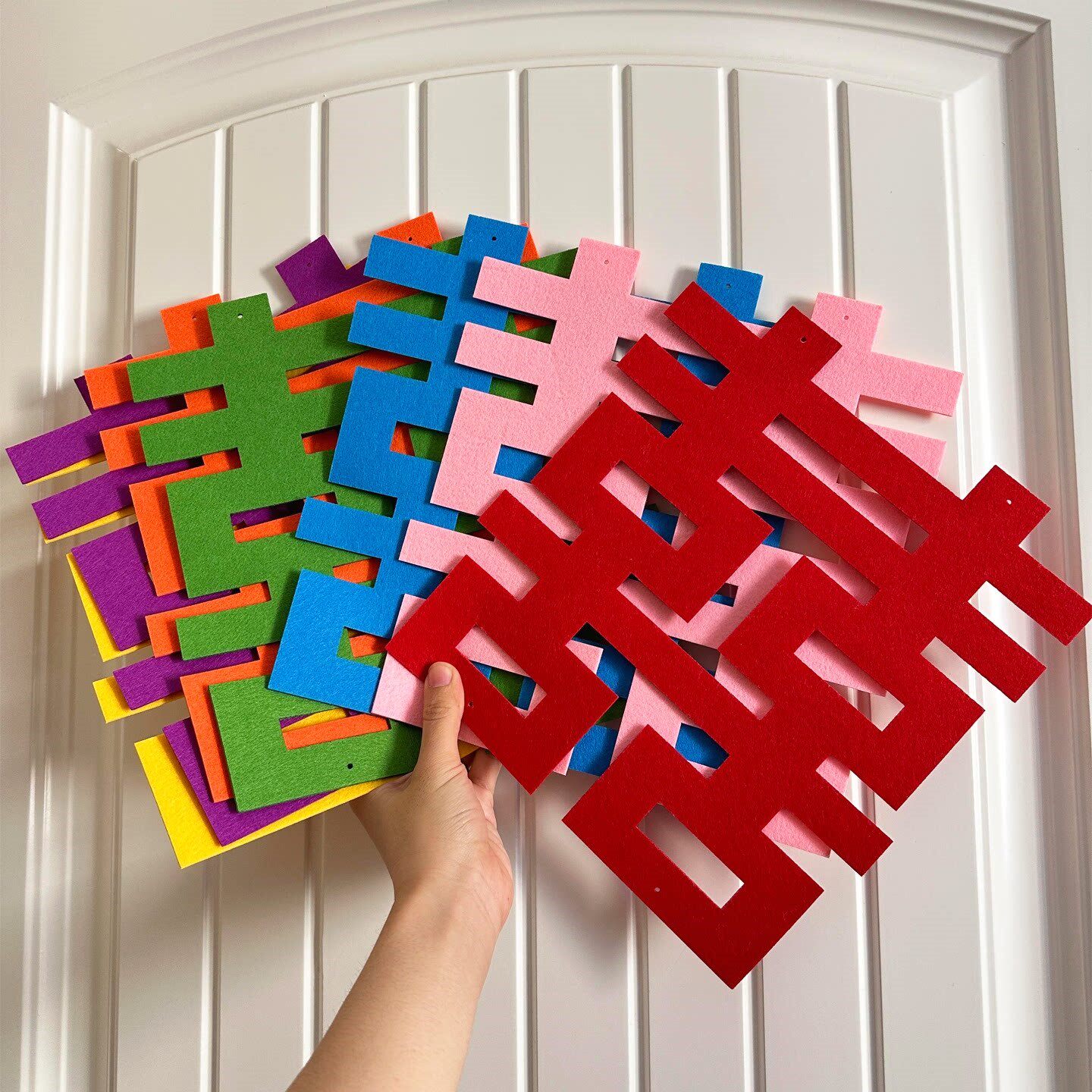 立减5元结婚多巴胺七彩喜字贴