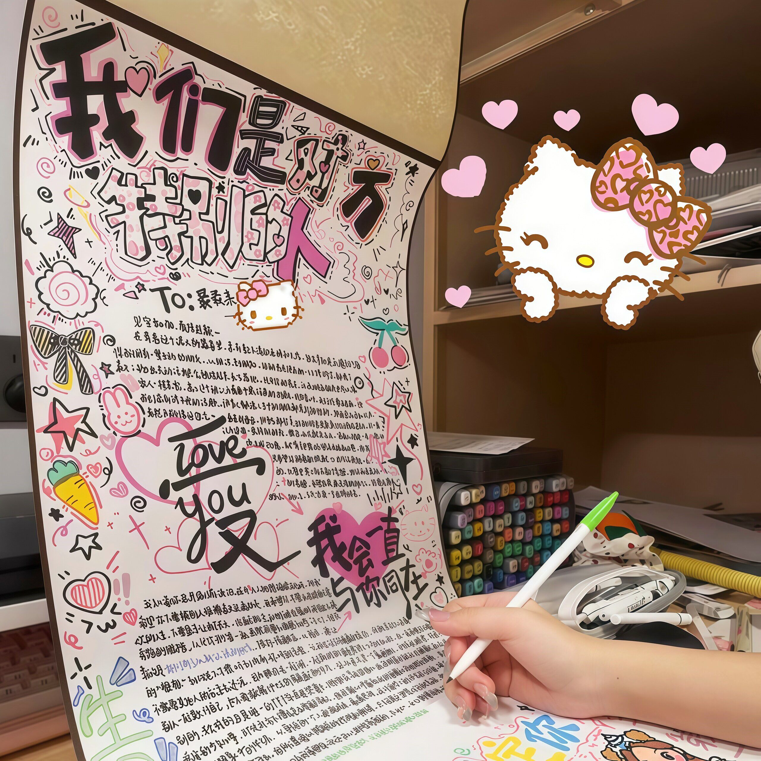 立减5元创意diy超长卷轴手写信