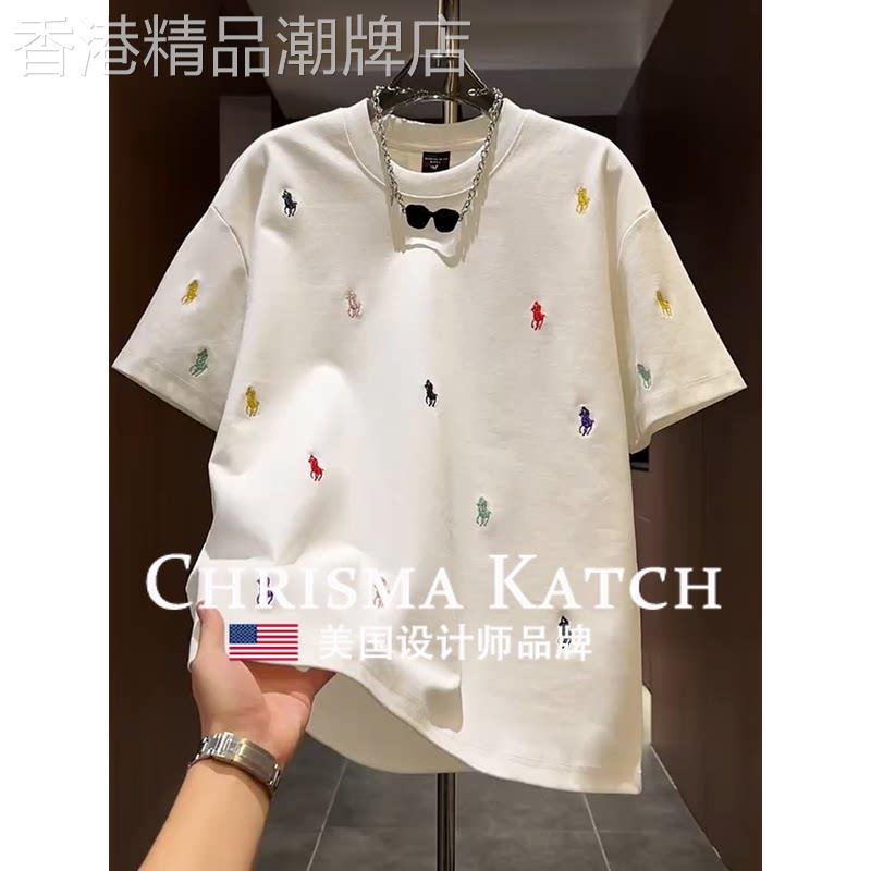 出口美国⭐Chrisma Katch~男款宽松帅气高级感半袖T恤衫夏季上衣