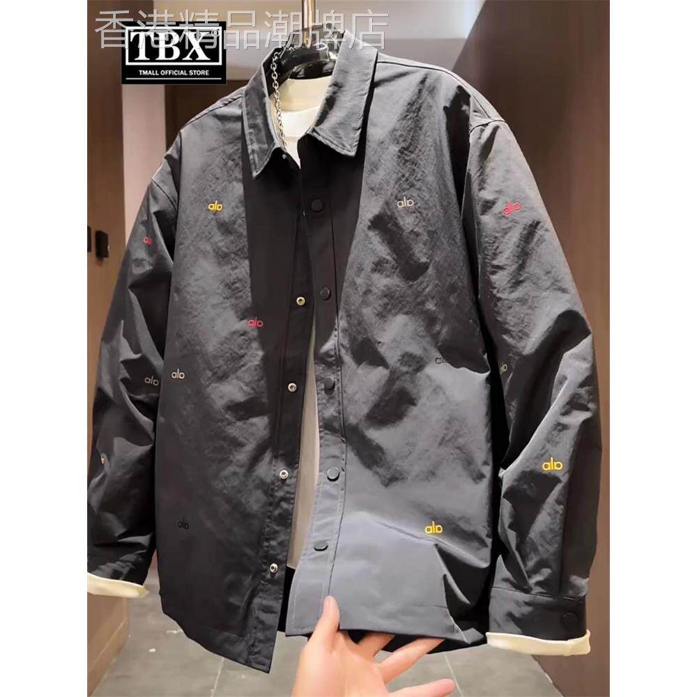 高端欧货衬衫式夹克外套男士2025新款春秋季休闲翻领衬衣男款冬装