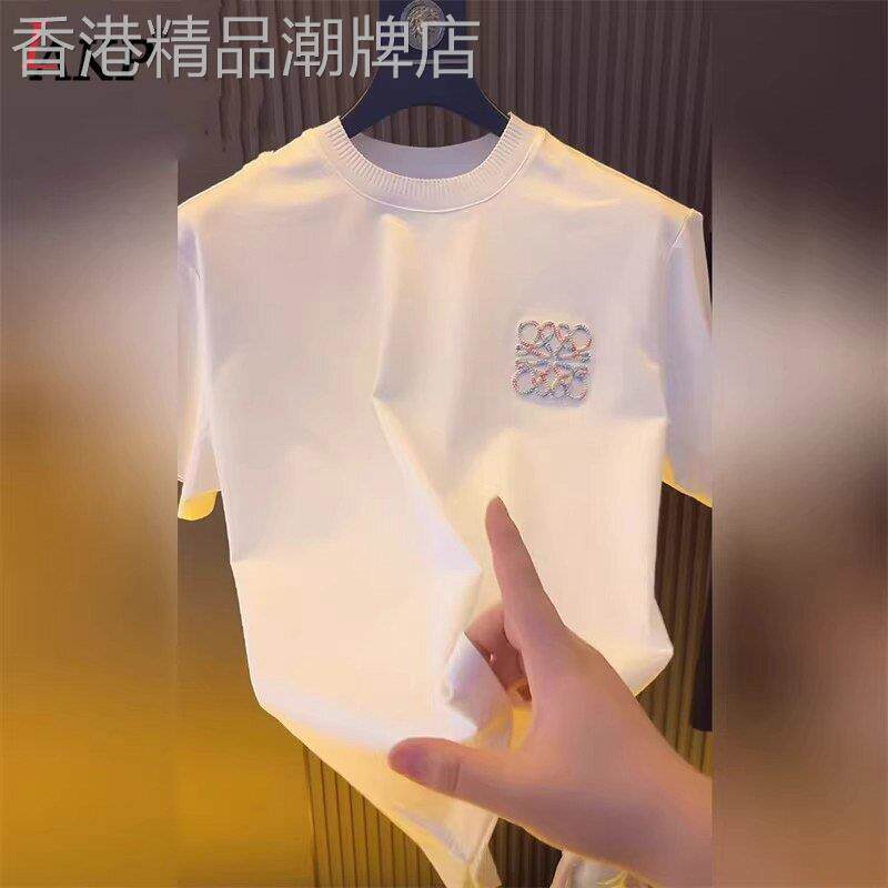 白色纯棉短袖T恤男士2026新款夏季薄款宽松休闲圆领半袖上衣男款