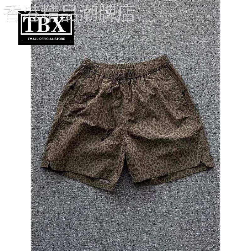 迷彩豹纹冰丝速干 干短裤男士2025新款夏季外穿运动休闲 三四分裤