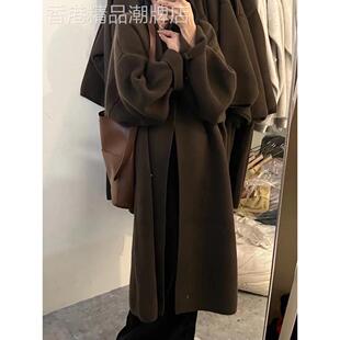 欧洲站秋冬加厚中长款针织开衫宽松慵懒风高级感显瘦毛衣外套女潮