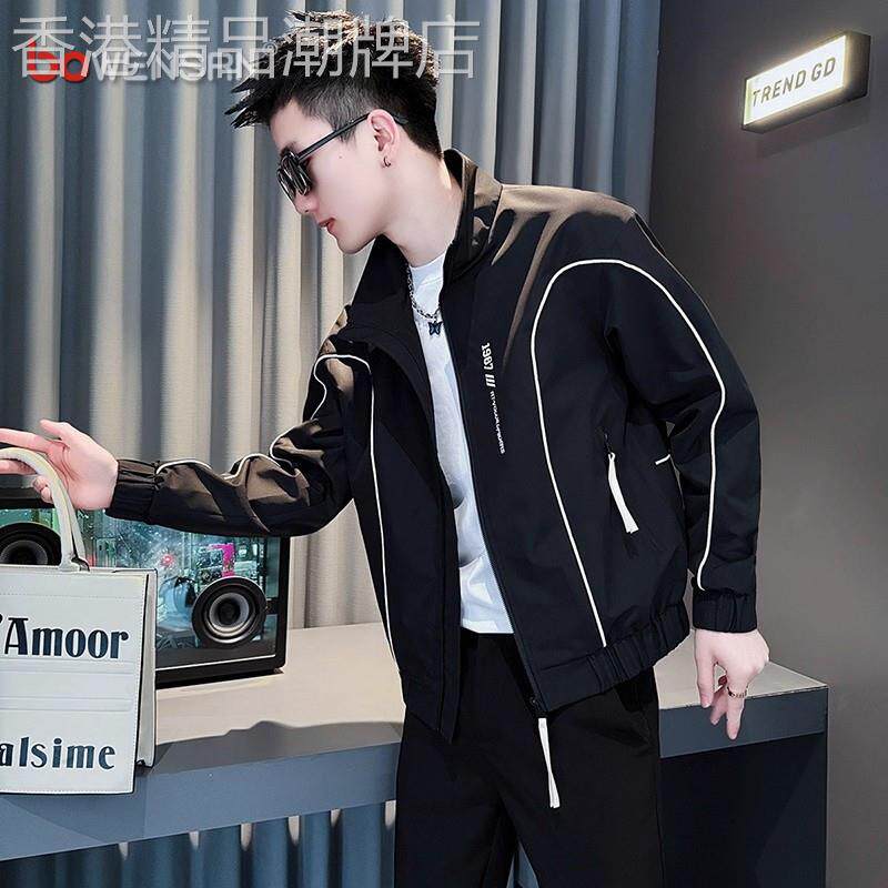 设计感高级外套男士2026新款春装潮流痞帅立领刺绣夹克衫男款秋季