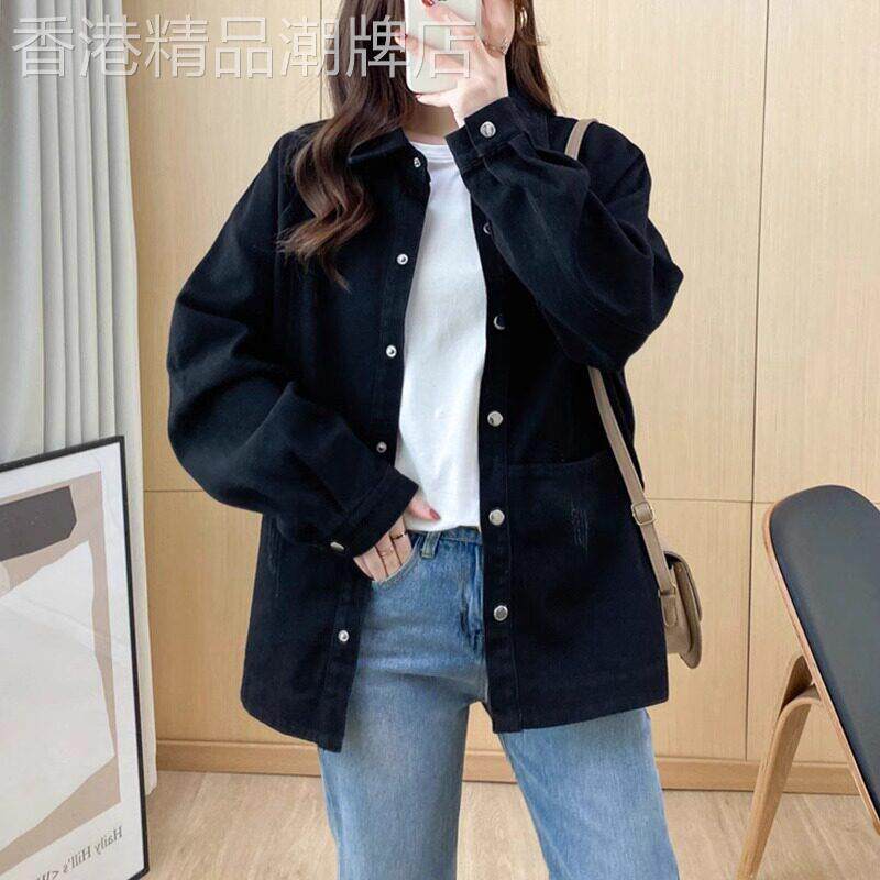 潮牌牛仔外套女2025春秋季新款时尚休闲洋气大码宽松显瘦上衣衬衫