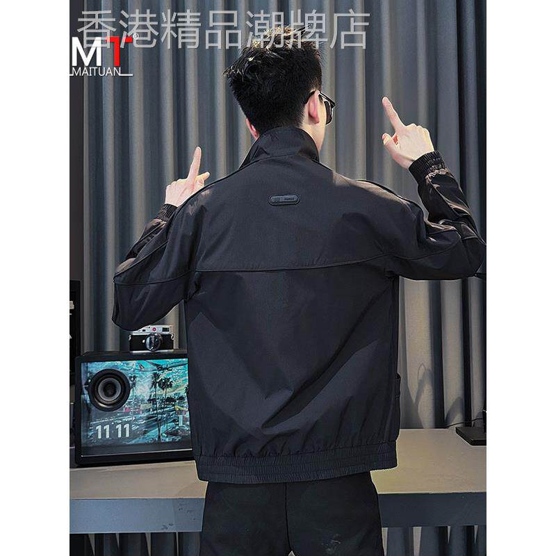 高端男士外套2025新款男装春秋冬季高级感痞帅立领休闲夹克衫男款