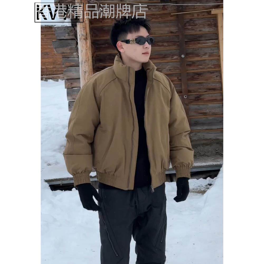 潮牌男士高级感外套冬装棉服2025新款高端痞帅短款夹克男保暖棉衣