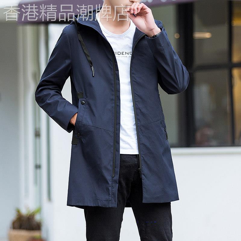 UASK中长款风衣外套男春秋季2026新款加大码宽松高端休闲男士夹克