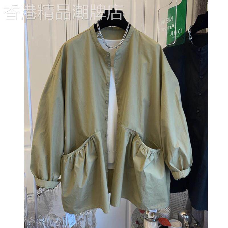 长袖衬衫女春秋2025新款洋派时尚设计感小众宽松休闲风衣外套上衣