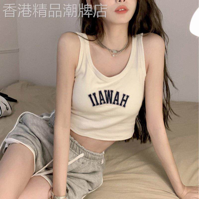 运动小吊带背心女夏外穿带胸垫设计感小众内搭小个子露脐短款上衣
