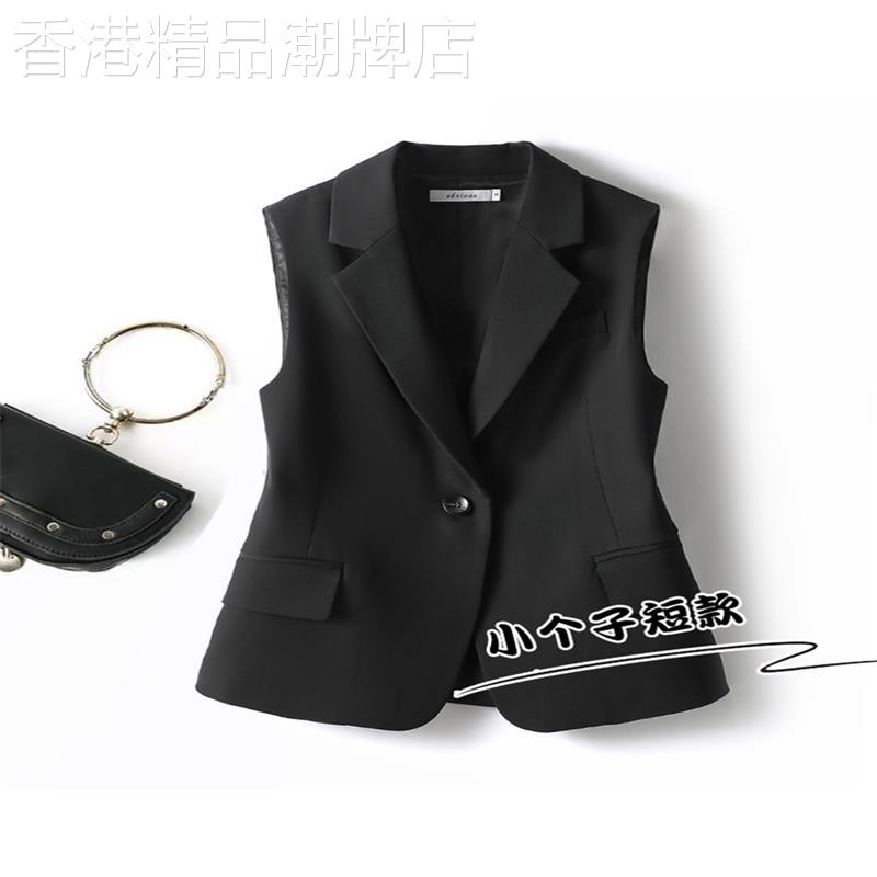 短款小个子马甲背心女无袖2026春秋新款上衣修身收腰西装马夹外套