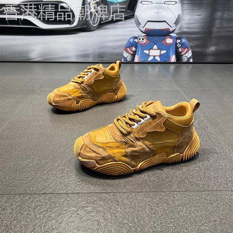 香港代购 专柜同款IT33Y男鞋防滑皮面增高老爹潮鞋厚底真皮板鞋男