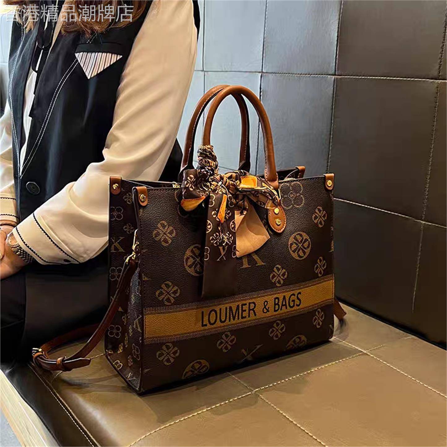 香港代购2026新款奢侈品名牌专柜正品真皮女手提托特包单肩斜挎包