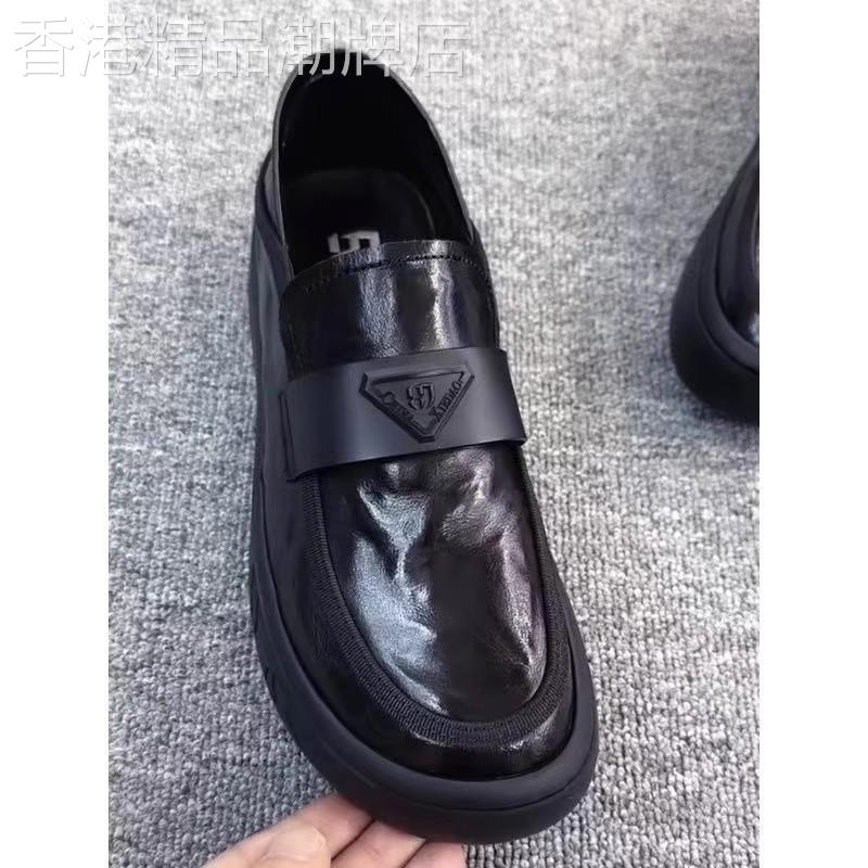 高端潮流真皮2025春季时尚百搭商务休闲一脚蹬懒人鞋牛皮休闲鞋男