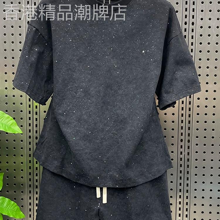 MAROLIO薄款满天星运动休闲套装潮牌百搭短袖短裤情侣宽松两件套