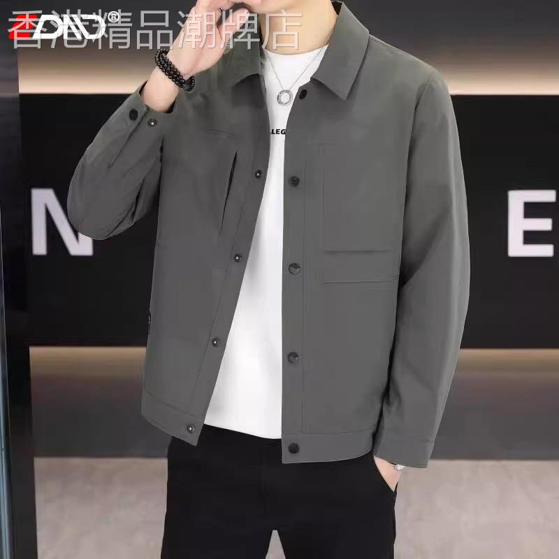 高端翻领男士夹克外套秋季2026新款百搭休闲茄克衫男款上衣春装潮图片