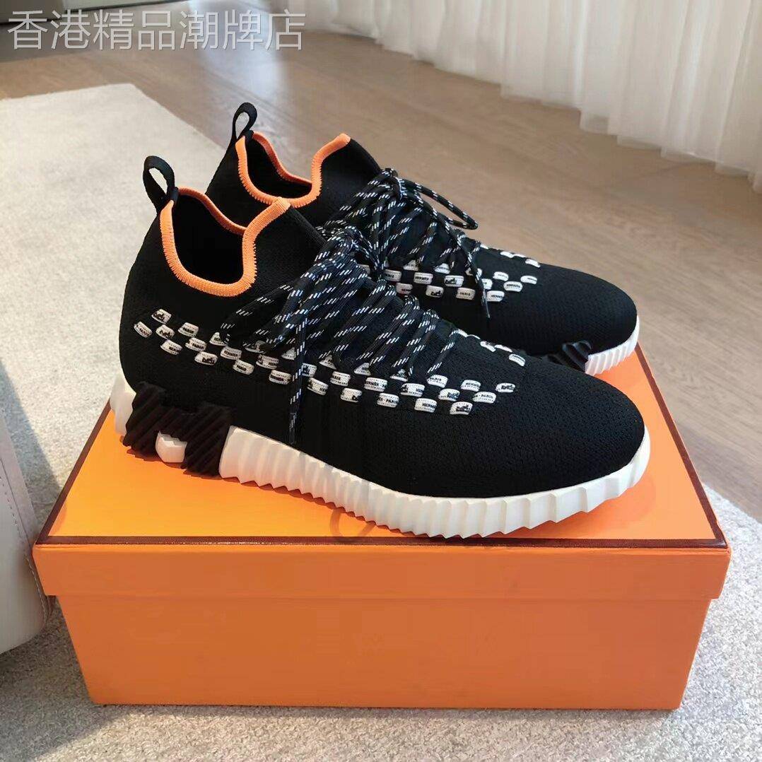 代购潮鞋明星同款新款针织网面帆布鞋男女运动鞋休闲鞋情侣跑步鞋