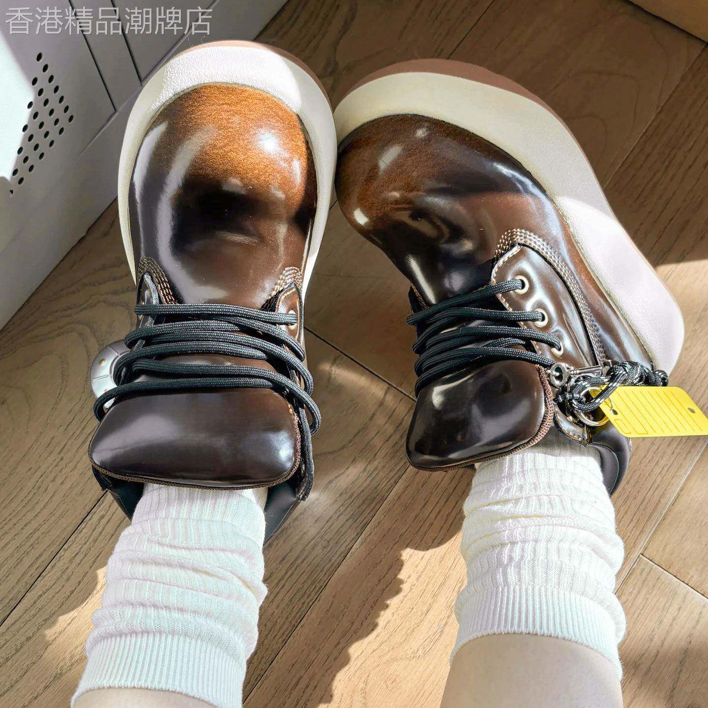 秋冬新款大头马丁靴男款朋克厚底覆古短靴靴子丑萌雪地大黄靴增高