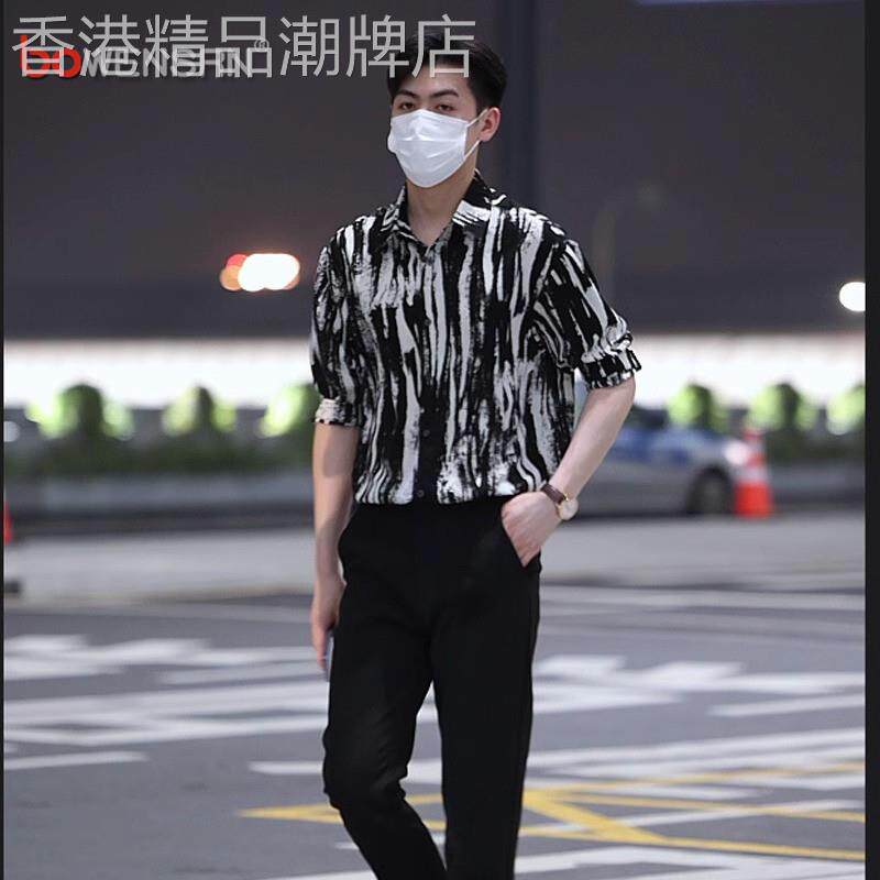 高端花衬衫男士短袖夏季2026新款潮流痞帅冰丝休闲半袖衬衣服男款