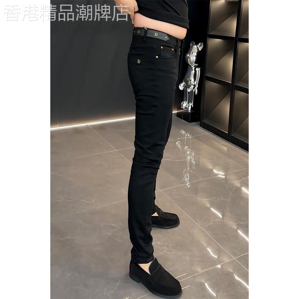 高端欧货直筒裤子男士2025秋冬弹力修身商务牛仔裤潮流运动休闲裤