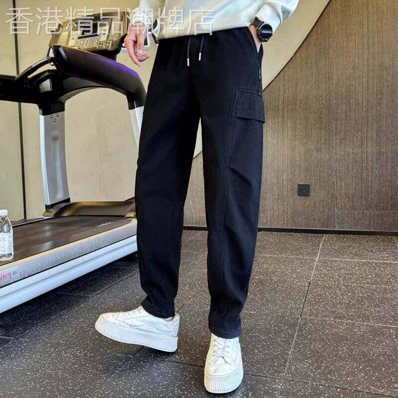 复古风时尚工装裤男宽松多口袋休闲风百搭束脚裤春秋新款潮牌长裤