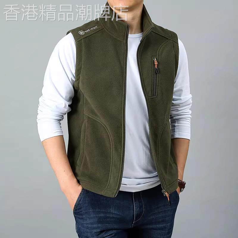 高端双面抓绒马甲男士2026新款春季保暖背心奥粒绒坎肩马夹男款