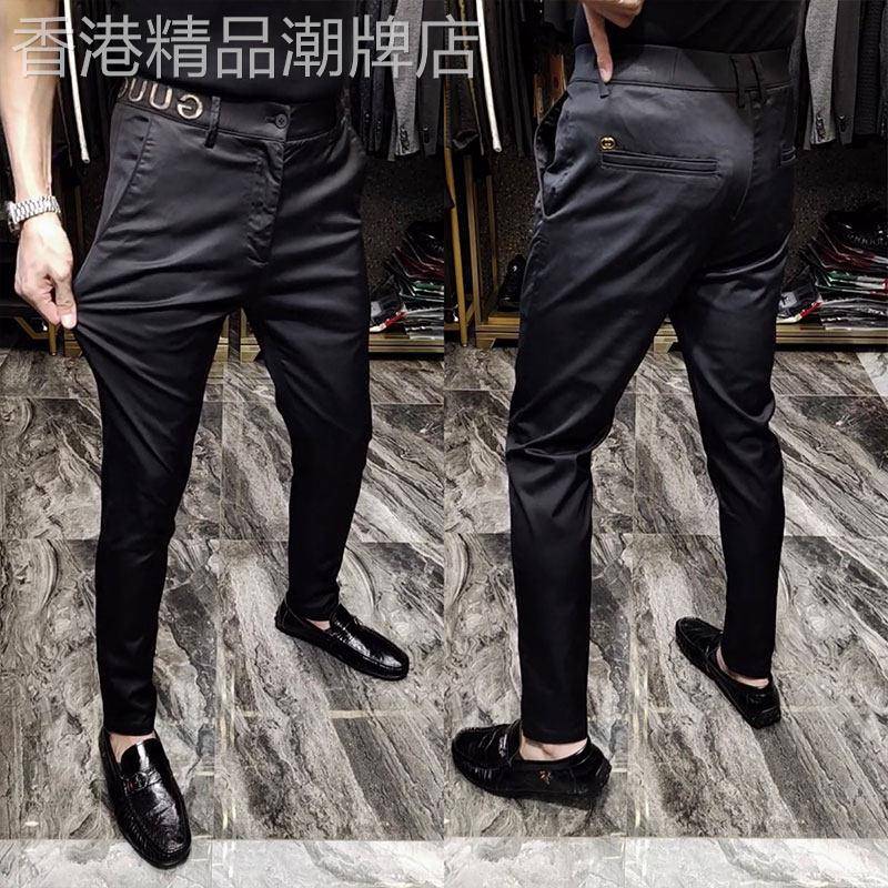 休闲裤男士春秋时尚品牌商业修身大码西装裤男士韩式小脚百搭弹力
