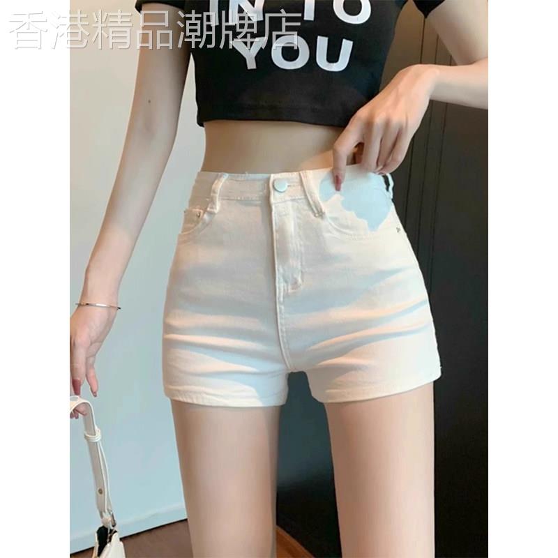 白色牛仔短裤女2026新款夏季高腰弹力显瘦小个子a字包臀辣妹热裤