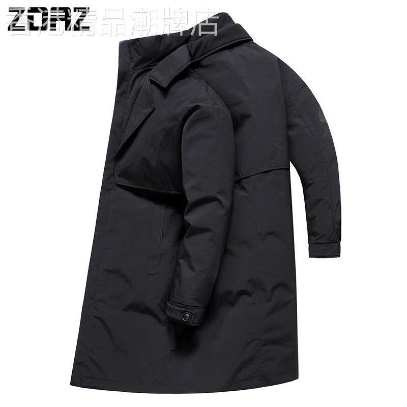 ZOAZ男士风衣羽绒服2025冬季新款商务休闲保暖鸭绒冬装中长款外套
