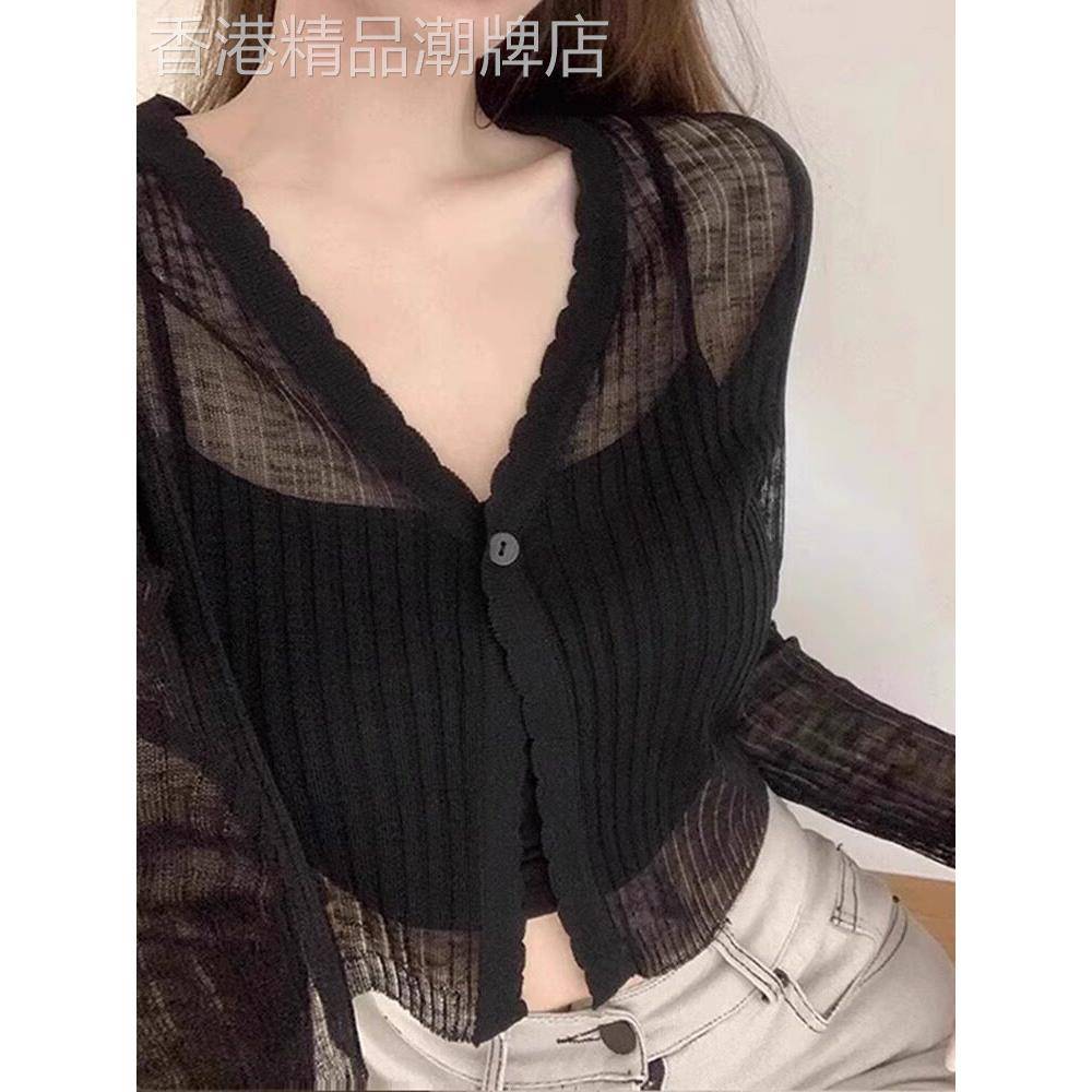 薄纱冰丝防晒针织开 衫女夏季大尺码搭配吊带裙外搭罩衫披肩短款