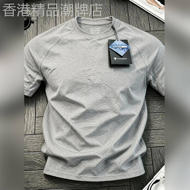 轻奢男士速干运动短袖夏季薄款吸汗透气凉感T恤羽毛球防晒半袖