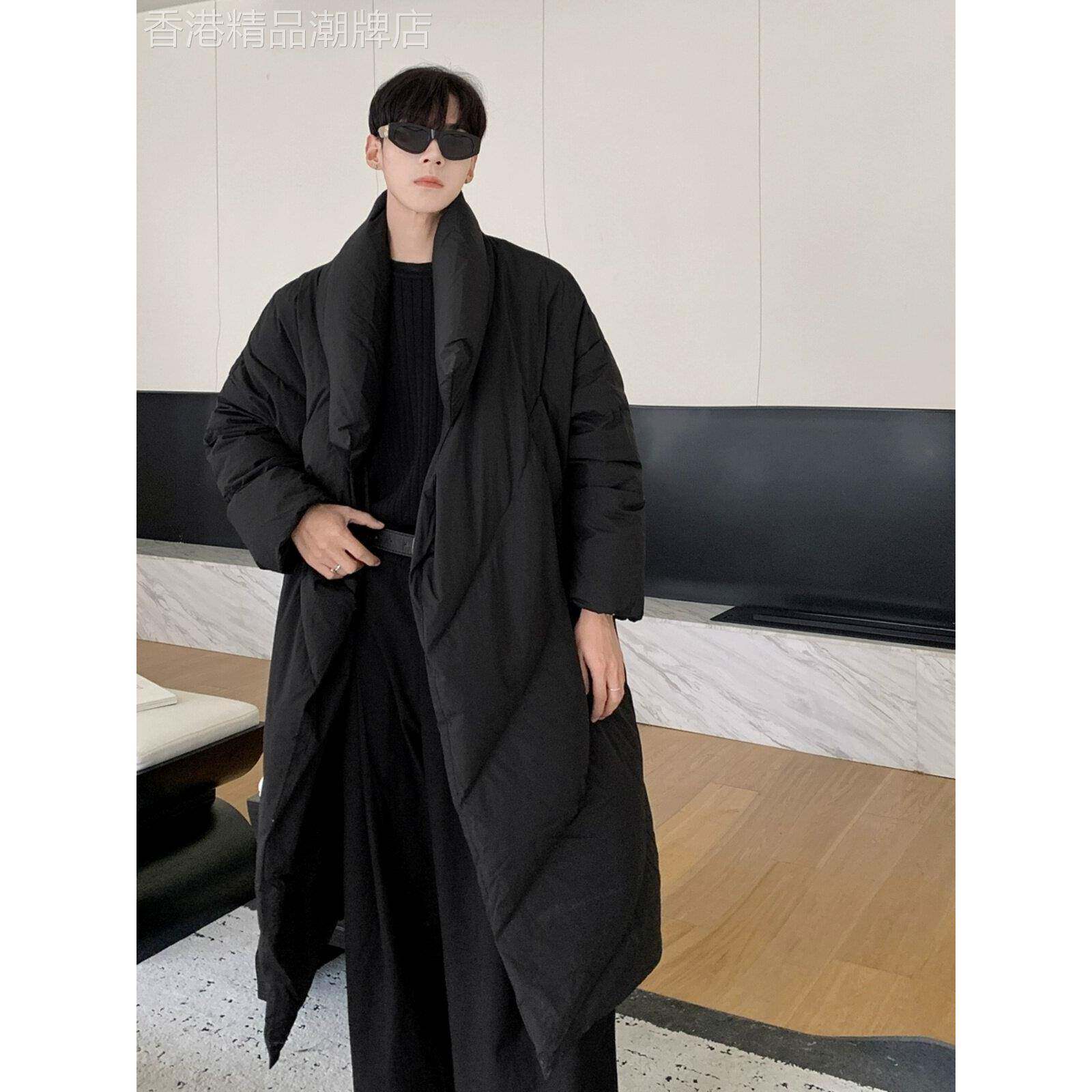 冬季羽绒服男潮牌中长款派克服高个子过膝棉服外套情侣立领面包服