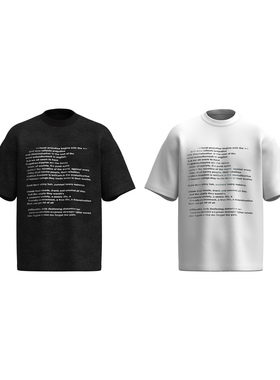 Goinsk 长篇文案印花短袖T恤男女夏季打底衫极简宽松小众松弛上衣