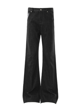 Goinsk 质感拼接阔腿牛仔裤男女春夏季长裤垂感宽松立体剪裁裤子