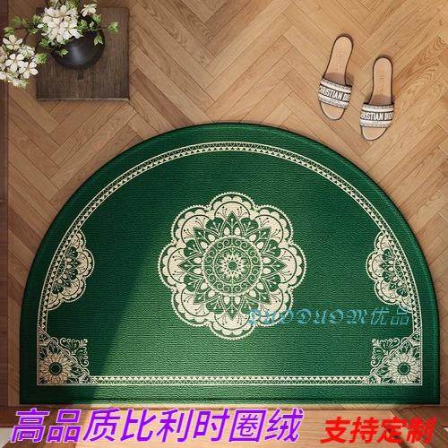 高品质绿色半圆地垫中式风水入户门垫福字地毯比利时绒防滑脚垫子,居家布艺,入户地垫,淘宝优惠券,粉丝福利购,淘宝优惠卷