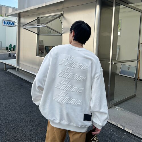 正品WE11DONE浮雕弹幕圆领卫衣