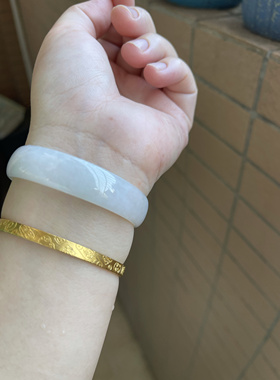 女玉石冰绿小口径冰种绿色手镯A货缅甸翡翠手镯证书