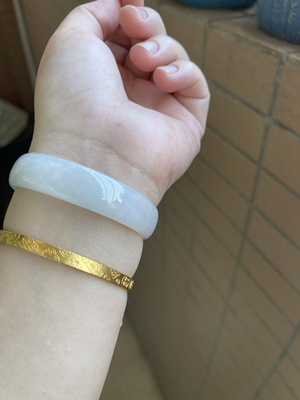 女玉石冰绿小口径冰种绿色手镯A货缅甸翡翠手镯证书