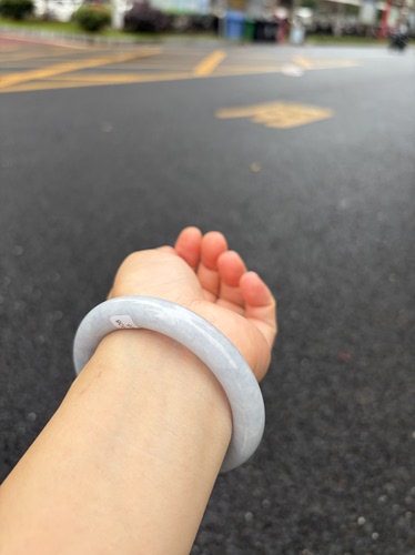 56.5-10.5缅甸纯天然A货翡翠淡紫紫罗兰证书095天然保真