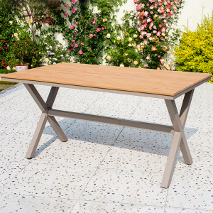 户外庭院塑木单桌单椅防腐桌椅