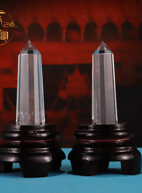 天然水晶八棱柱白水晶柱体原石柱天然原矿水晶柱单尖柱摆件