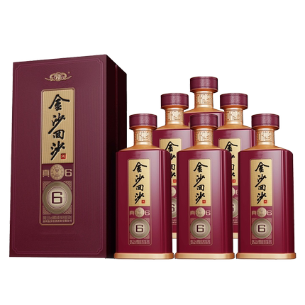 金沙回沙酒 53度 真6 整箱装 500mL*6瓶 贵州酱香型白酒收藏